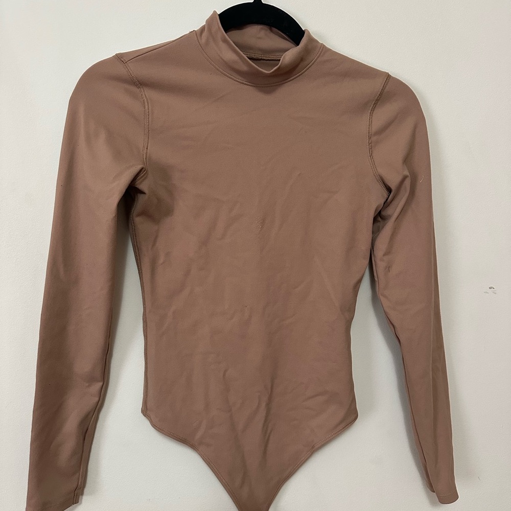Abercrombie & Fitch Tan Long Sleeve Bodysuit